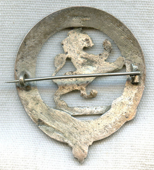 Circa 1918 Scottish Cloak Badge in Silver-Plated Nickel