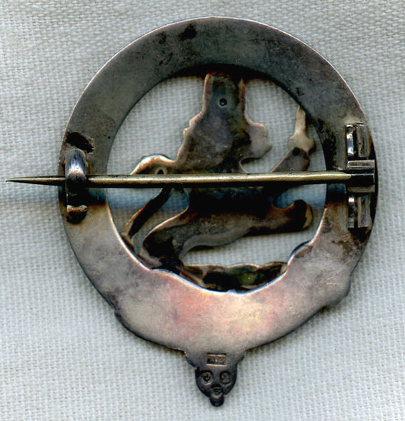 Silver Scottish Date Stamped 1907-1908 MacDowal Clan Badge from Edinburgh