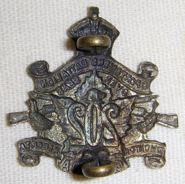 WWI 202nd (Sportsmens') Battalion, CEF Collar Badge Edmonton, Alberta in Excellent Condition