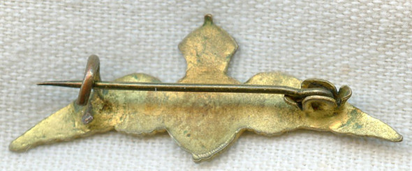 Beautiful Early WWI Royal Flying Corps (RFC) Sweetheart Wing Enameled in Light Blue