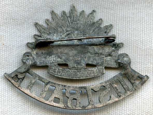 WWI Era Australian Military Forces Sweetheart Pin Made from Collar & Shoulder Titles