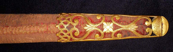 Late 19th C. Indoneisan Keris (or Kris) Dagger with Ornate Scabbard & Beautiful Blade