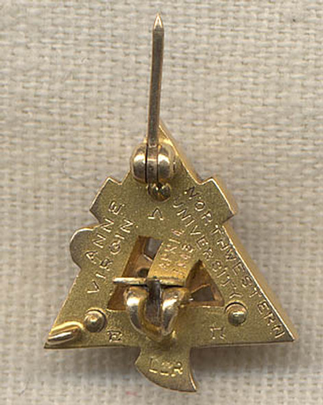 1943 Alpha Gamma Delta Sorority of Northwestern University Pin in Gold