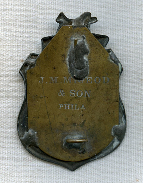 Ca. 1860s Fire Department Badge from Portland, Maine or Connecticut