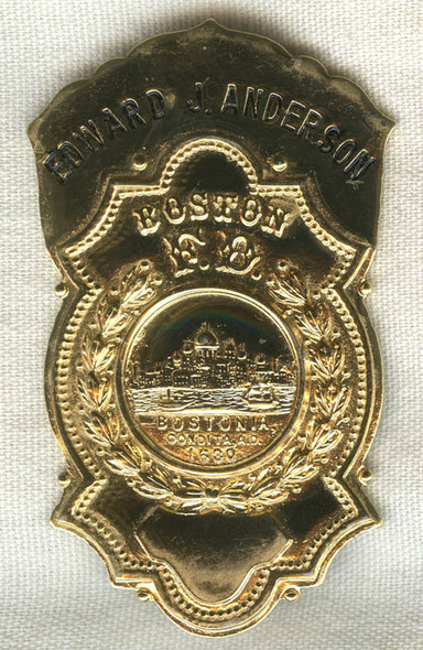 1960s Boston Fire Department Retirement or Honorary Badge Named to Edward J. Anderson