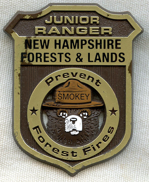 1990's Vintage Smokey the Bear Junior Ranger Badge from New Hampshire