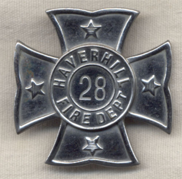 Early Haverhill, Massachusetts Fire Department Hat Badge #28