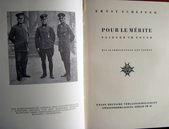 1931 Patriotic German Book on WWI PLM Aces "Pour Le Mrite: Flieger im Feuer"