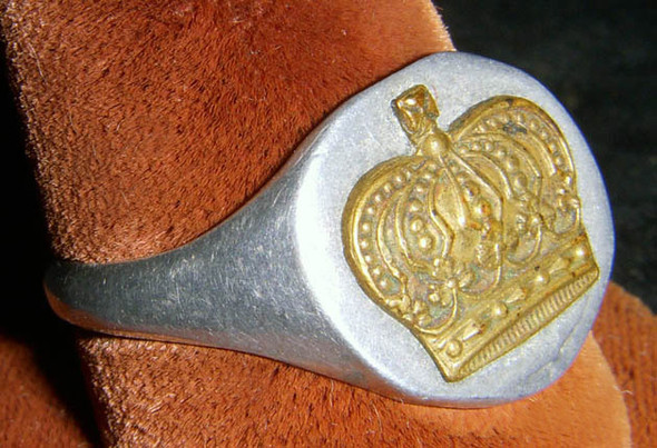 WWI German Trench Art Ring Featuring Imperial Crown