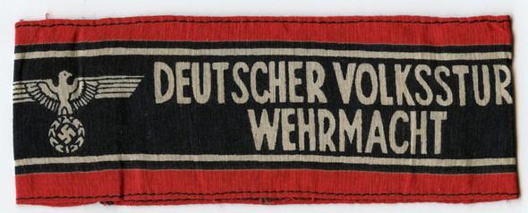 WWII Nazi German Arm Band for Deutscher Volkssturm Wehrmacht
