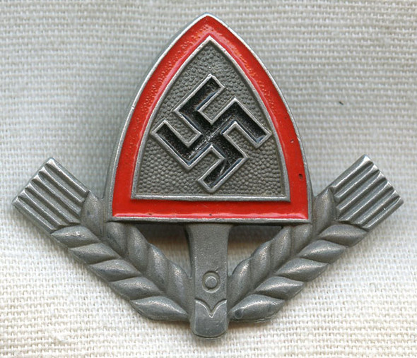 Nicely Maker-Marked Wartime RAD (Reichsarbeitsdienst/Reich Labour Service) Hat Badge