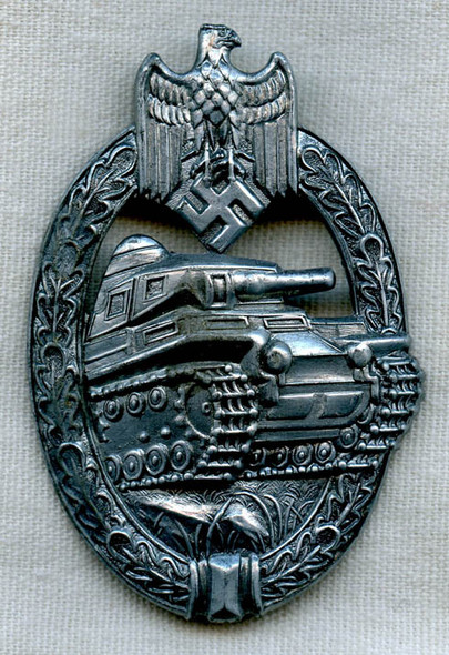 High Quality Silver Panzer Assault Badge by A.S.