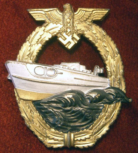 WWII German E-Boat Badge Type 2 - Extremely Rare in This Condition