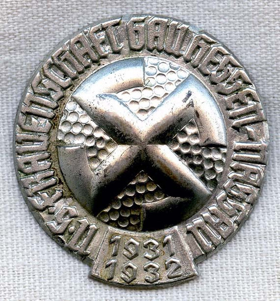 Very Rare NS-Frauenschaft Gau Hessen-Nassau Honor Pin to Commemorate the War Time