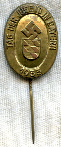Oval 1933 Day of the Hitler Youth in Bavaria (Tag der Jugend in Bayern) Tinnie