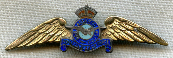WWII RCAF (Royal Canadian Air Force) Gold-Filled Sterling Sweetheart Wing