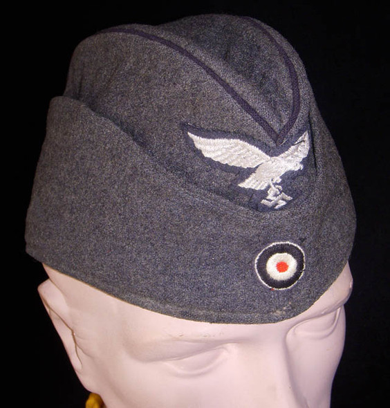 WWII Luftwaffe EM Overseas Cap with Black Engineer Piping