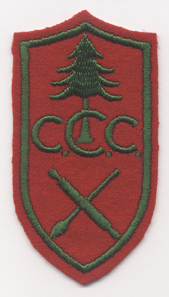 1930Õs Civilian Conservation Corps Baker Rate Patch, Green on Red.