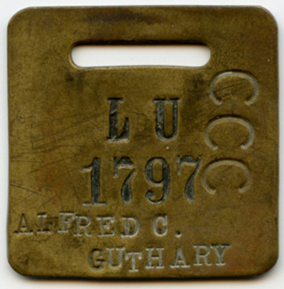 Mid-1930s CCC (Civilian Conservation Corps) Member Personal Luggage Tag