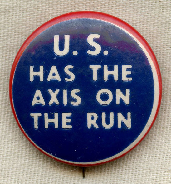 WWII Anti-Axis Celluloid Pin <p> NO LONGER AVAILABLE