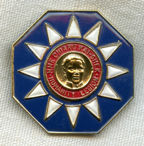 Beautiful & Rare Madame Chiang Kai-Shek Humanity Legion Donation / Member Badge