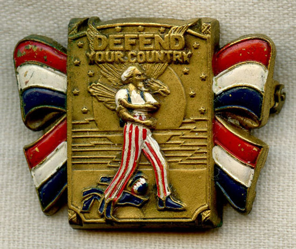 WWII Uncle Sam "Defend Your Country" Patriotic Pin by Coro