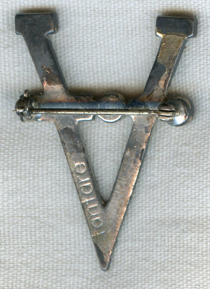 Sterling WWII "V for Victory" Pin by Fanfare