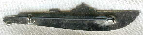 Only One I've Seen! Beautiful WWII Sub Yard Style Pin Made as Sweetheart or Patriotic Badge