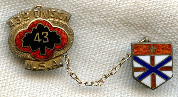 Sterling WWII US Army 43rd Division Sweetheart Pin by Whittemore