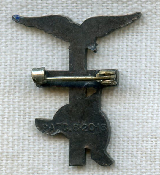 Great WWI Anti-Germany Lapel Pin in Enameled Sterling