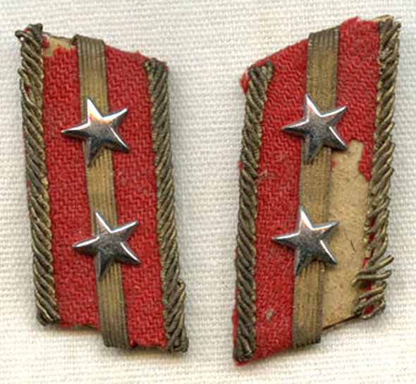 Pair of WWII Japanese Army Collar Insignia Sold As Is