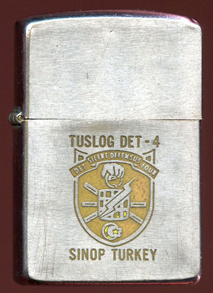 1962 Zippo Lighter for US Army Security Agency (ASA) TUSLOG Detachment 4, Sinop, Turkey