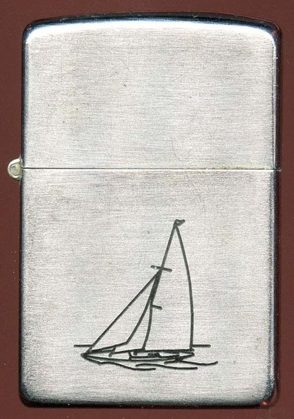 Circa 1947 Zippo Lighter with Factory-Engraved Sailboat