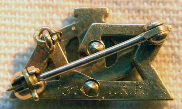 1937 Phi Sigma Delta 14K Gold Fraternity Pin with Initials