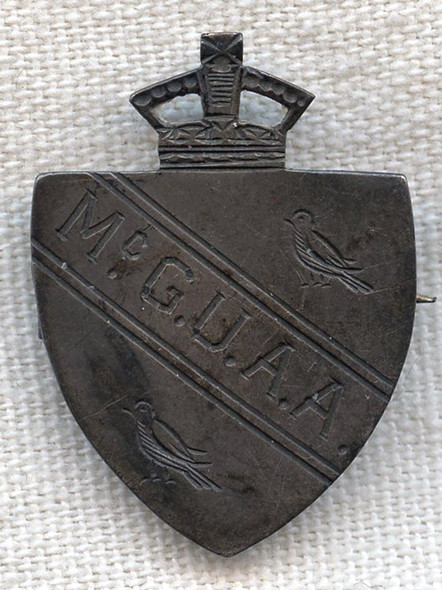 1900-1910 McGill University Athletic Assoc. Lapel Pin in Hand-Engraved