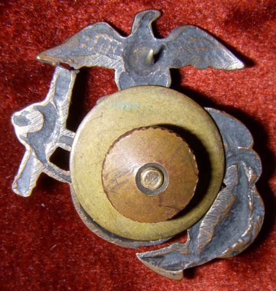 Nice Salty WWI US Marine Corps Enlisted Man Hat Badge