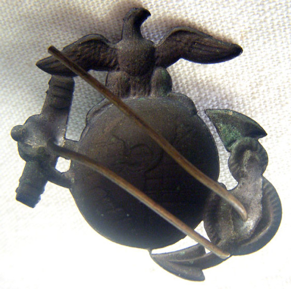 Rare Spanish-American War USMC EM Hat Badge Worn on Side of "Rough Rider" Campaign Hat