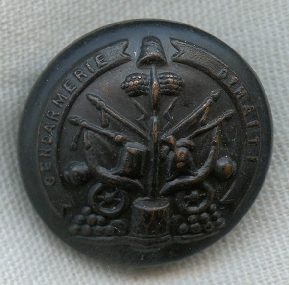 Scarce 1930 Haitian Constabulary (Gendarmerie) Undress Uniform Button for USMC & USN Members