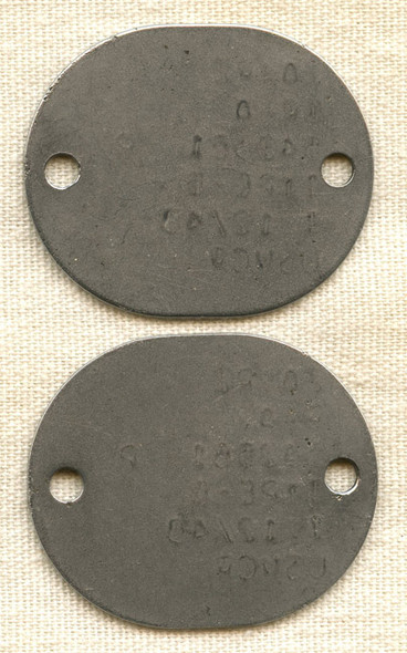 Pair WWII US Marine Corps Reserve Dog Tags for R. W. Zwirz
