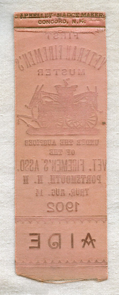 1st Portsmouth, New Hampshire Veteran Firemen's Muster Ribbon