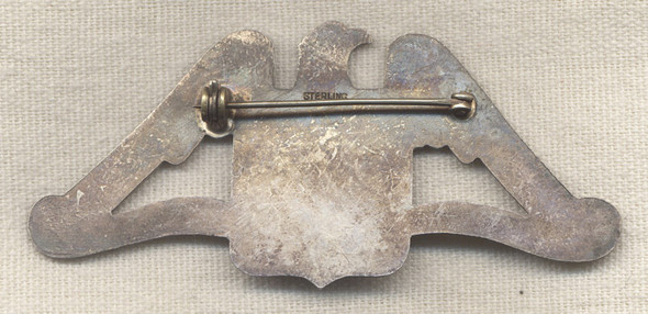 Early WWII Sterling Silver American Field Service Cap Badge Made in US