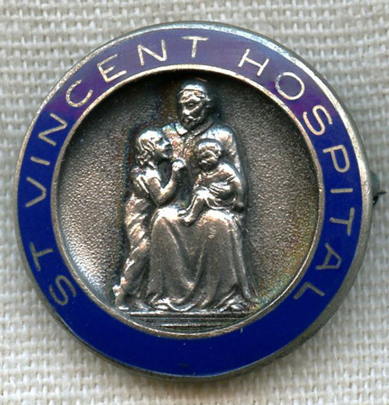 Sterling 1940s St. Vincent Hospital Nursing Graduation Pin by Dieges & Clust