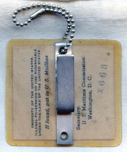 WWII US Maritime Commission Clerk Photo ID Badge