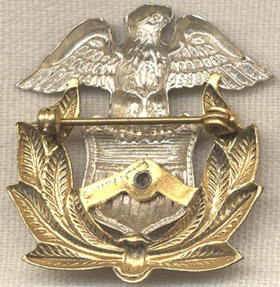 Sterling WWII Merchant Marine Officers Overseas Cap Insignia