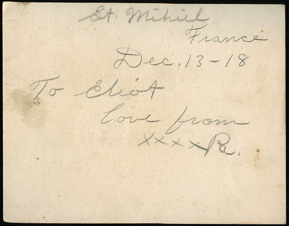 WWI YMCA Christmas Card From 151st Field Artillery Brigade Soldier L. Roy Mann to his Son