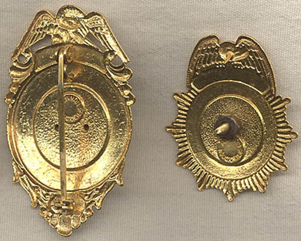 Ext Rare 1960s NASA Manned Spacecraft Center Protective Services Security Chief Badge Set