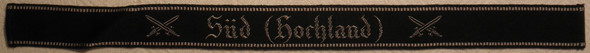 Third Reich German "Sud (Hochland)" WWI Veteran's Cuff Title