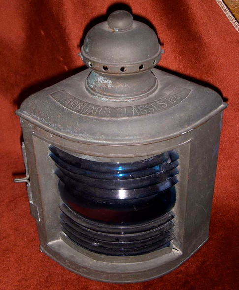 1910s Brass Steamship Lantern by Perkins Marine Lamp Corp. of Brooklyn, New York