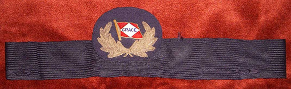 WWII Era Grace Lines Officer Cap Badge as Worn by Wally Johnson, Radio Officer
