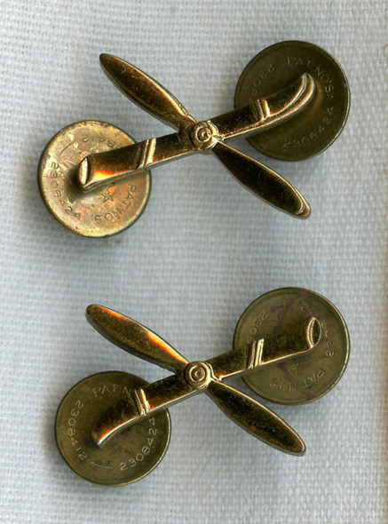 Rare Pair of WWII US Made Chinese Aviation Administrative Personnel Collar Insignia